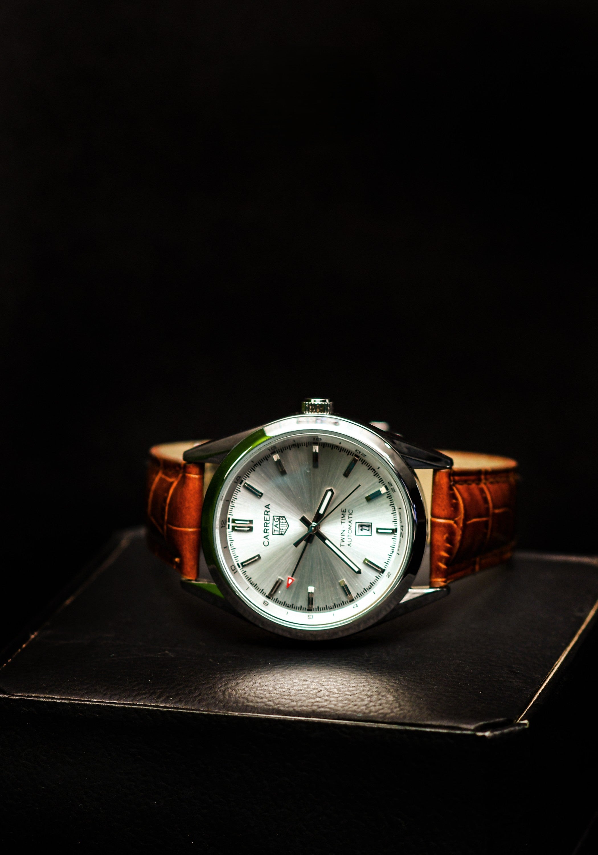 TH brown Leather Strap